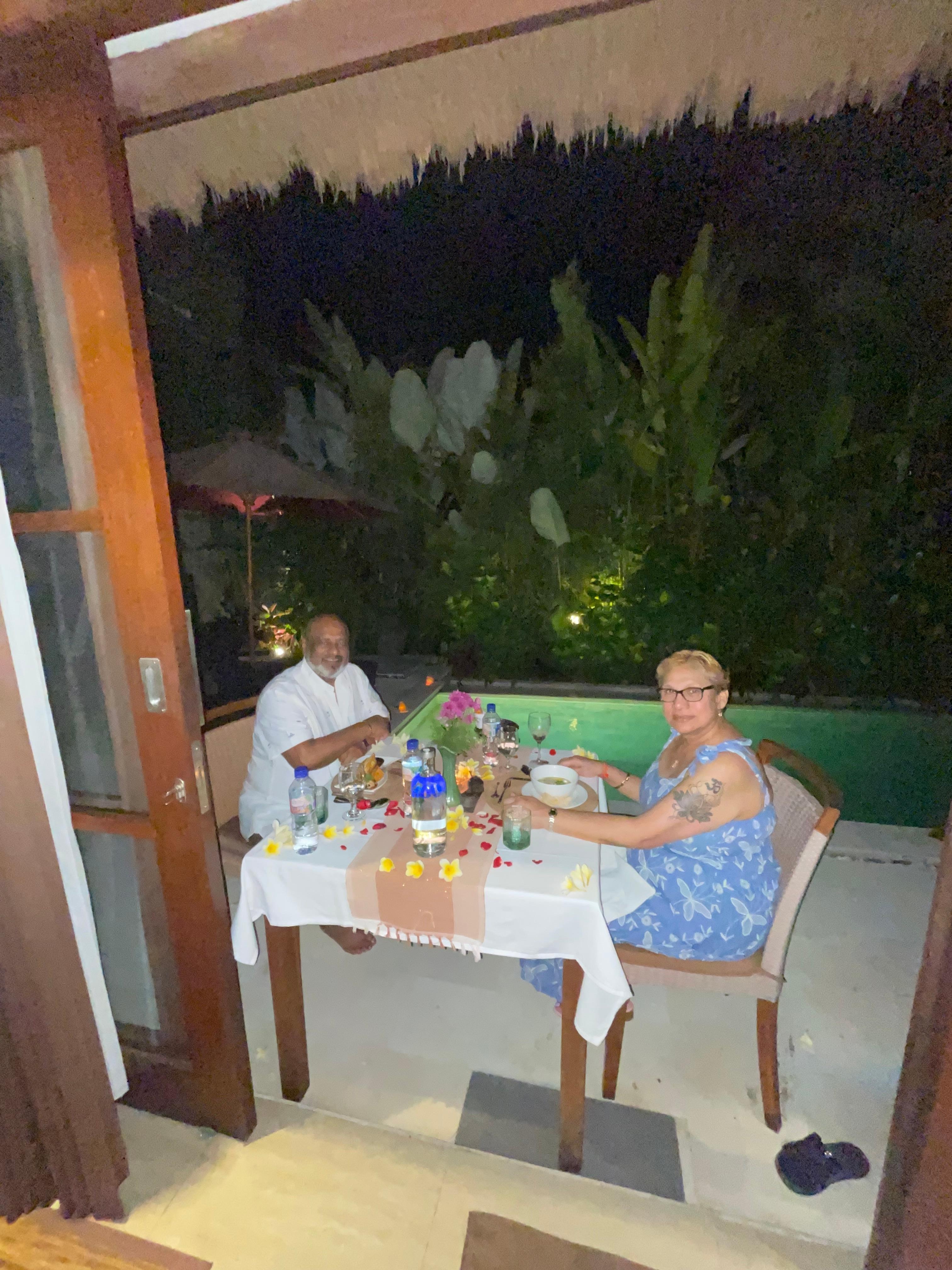 Candlelit dinner for the birthdays