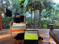 Watching Manchester United beat Manchester City from paradise!