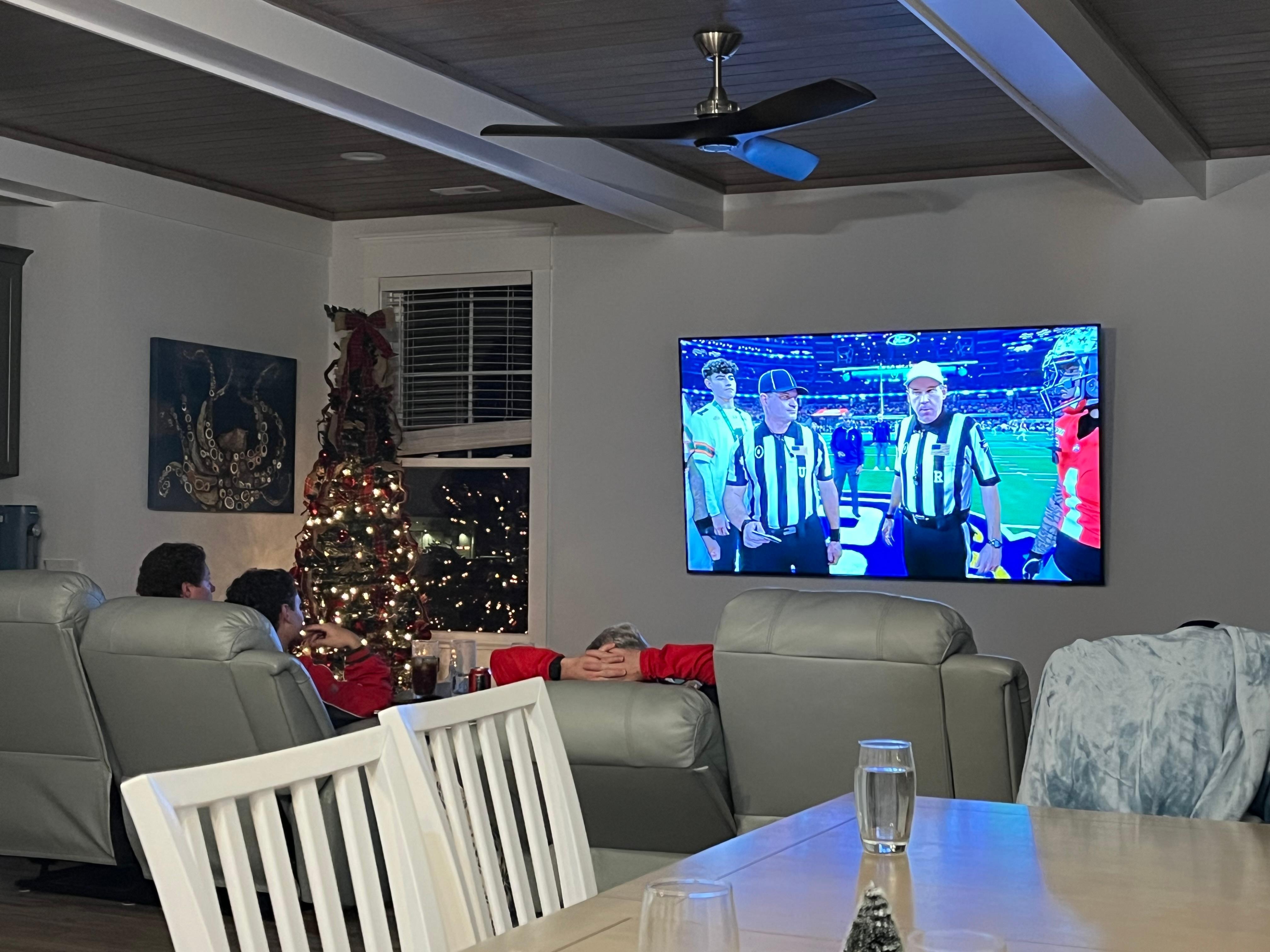 Great room TV perfect for college football playoffs