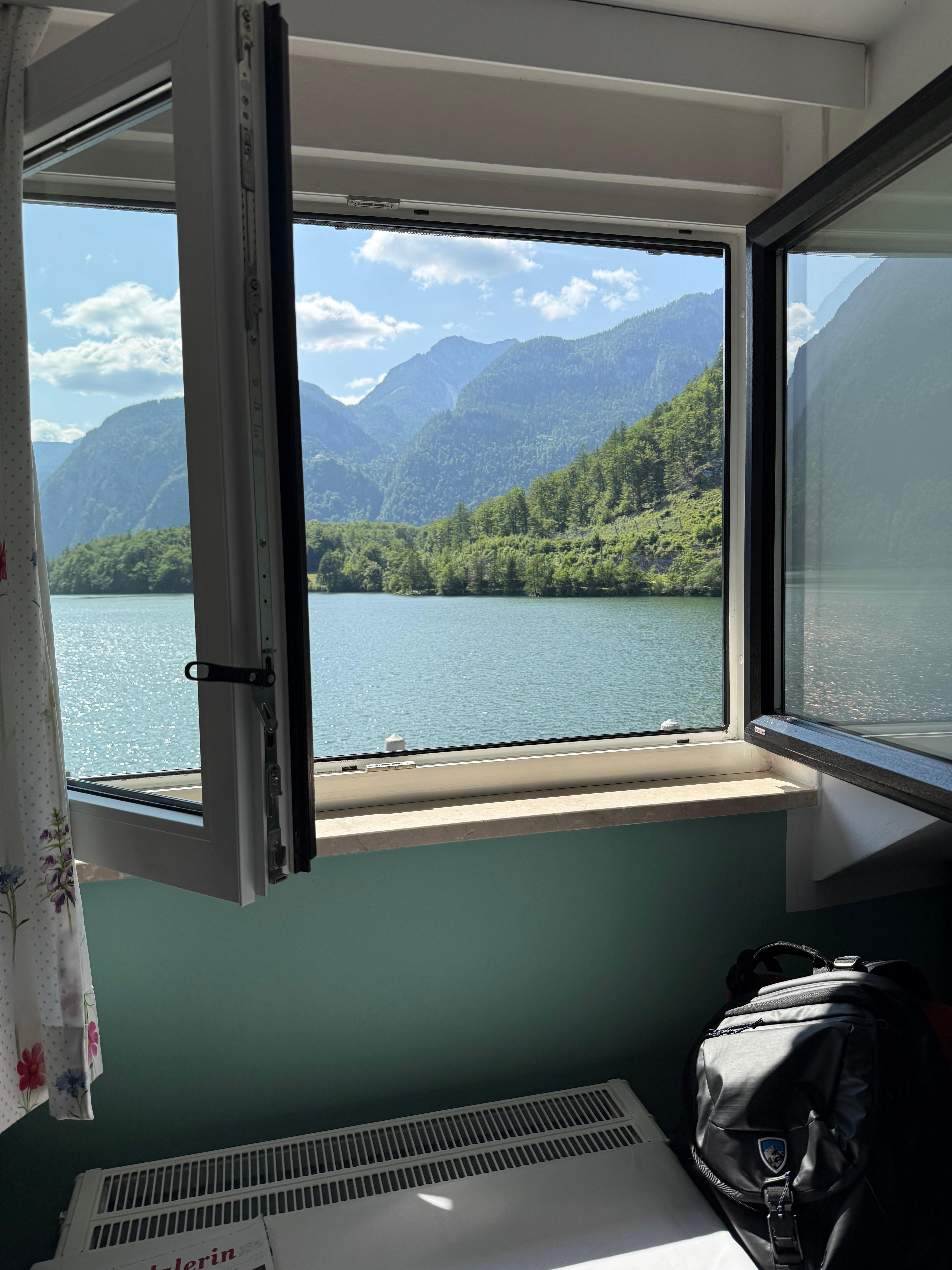 View from room. This window between the beds. 