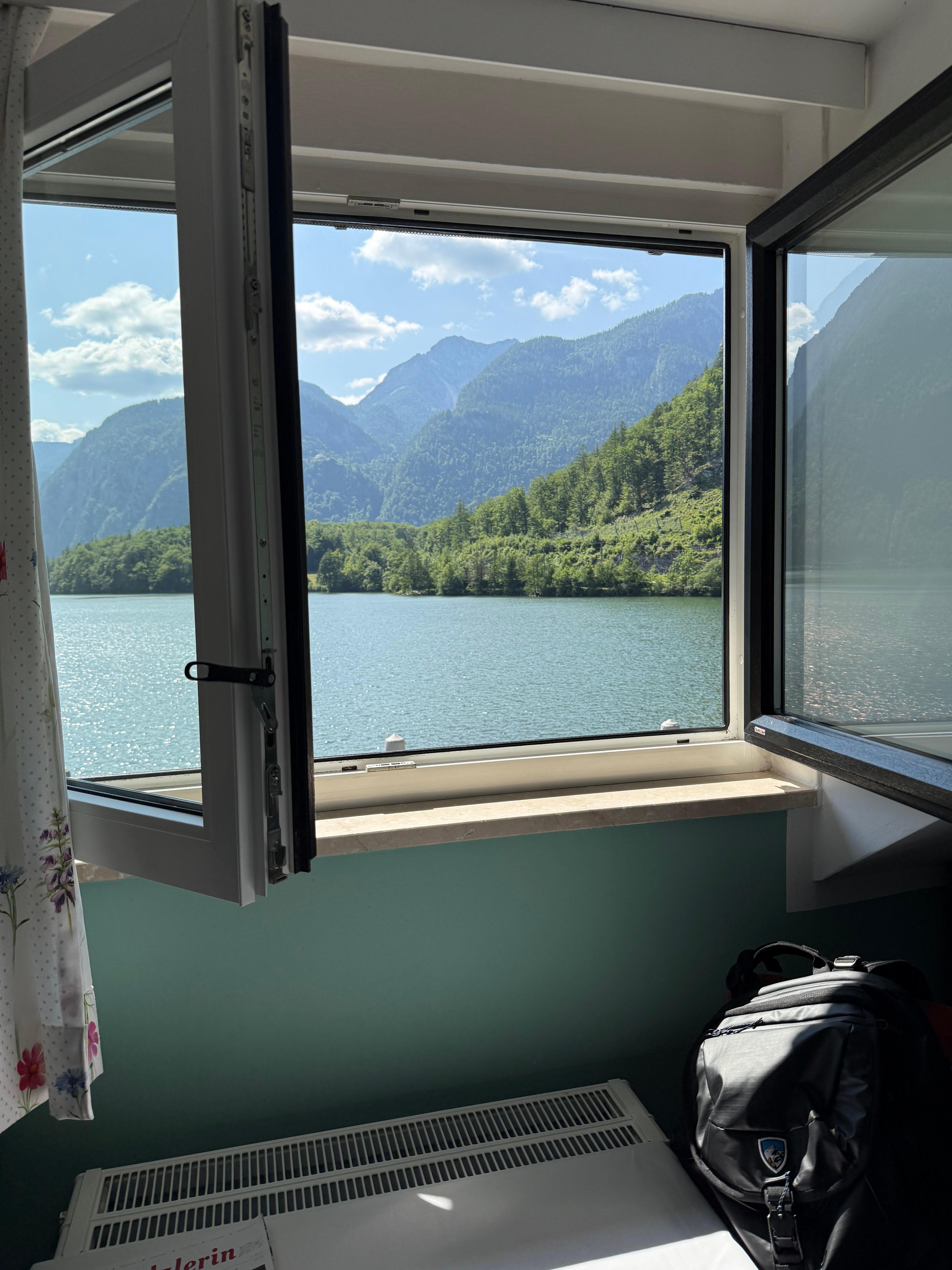 View from room. This window between the beds. 