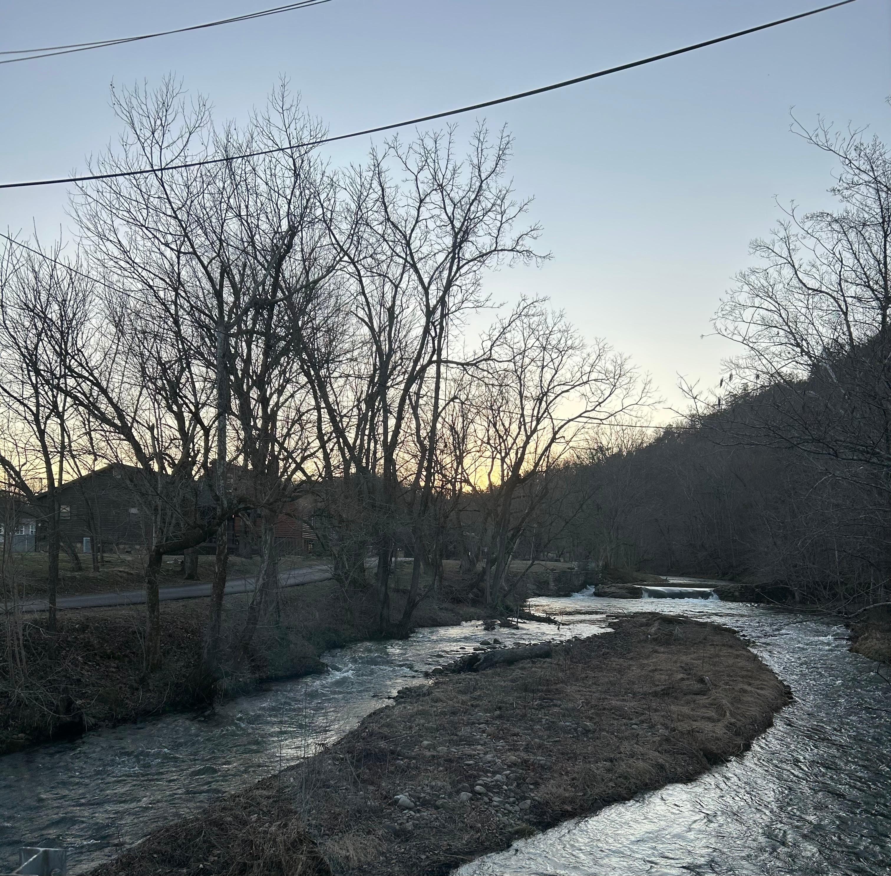 The creek, you can hear the water when you sit on the front porch at night.