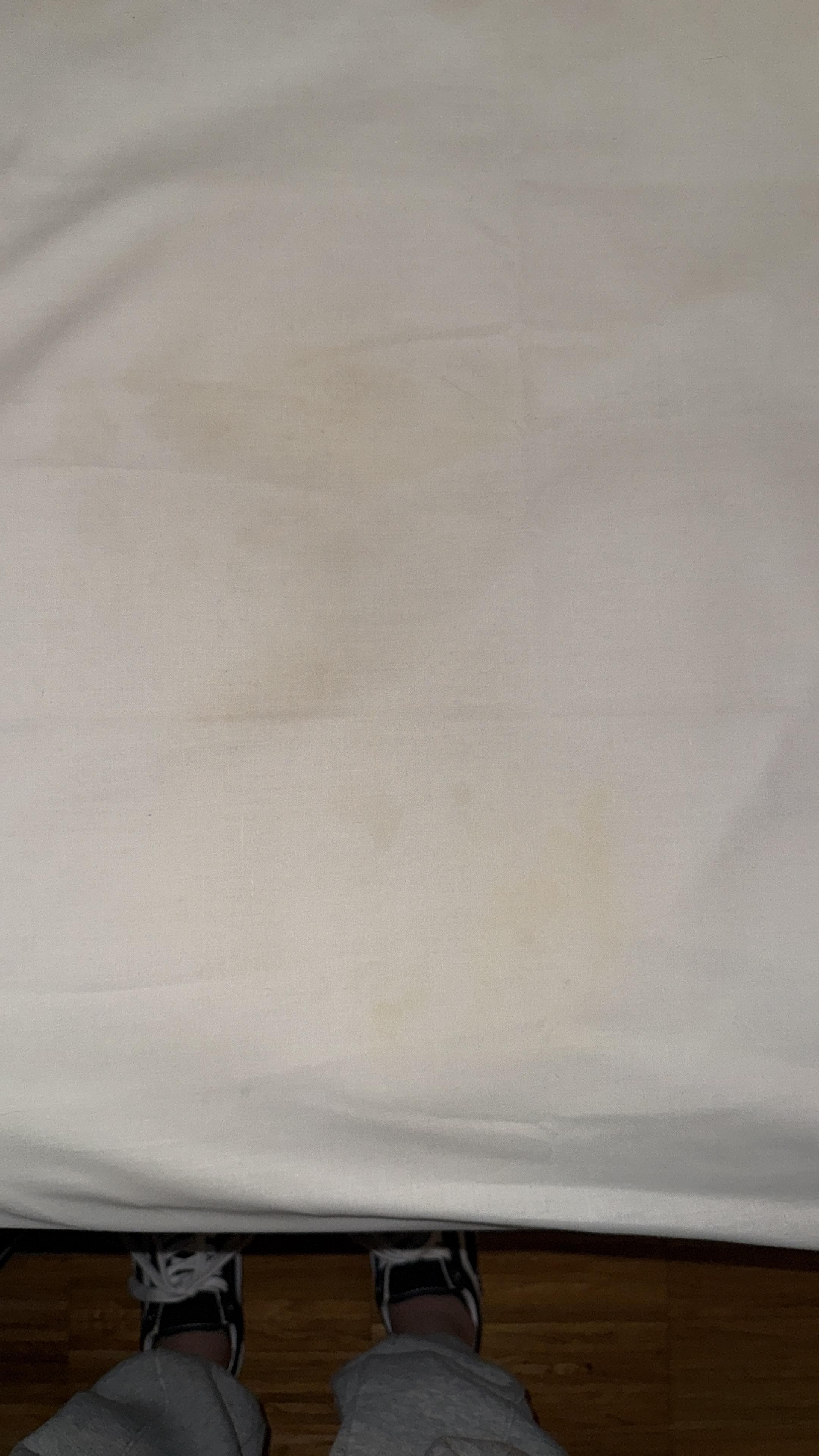 Stained bed sheets