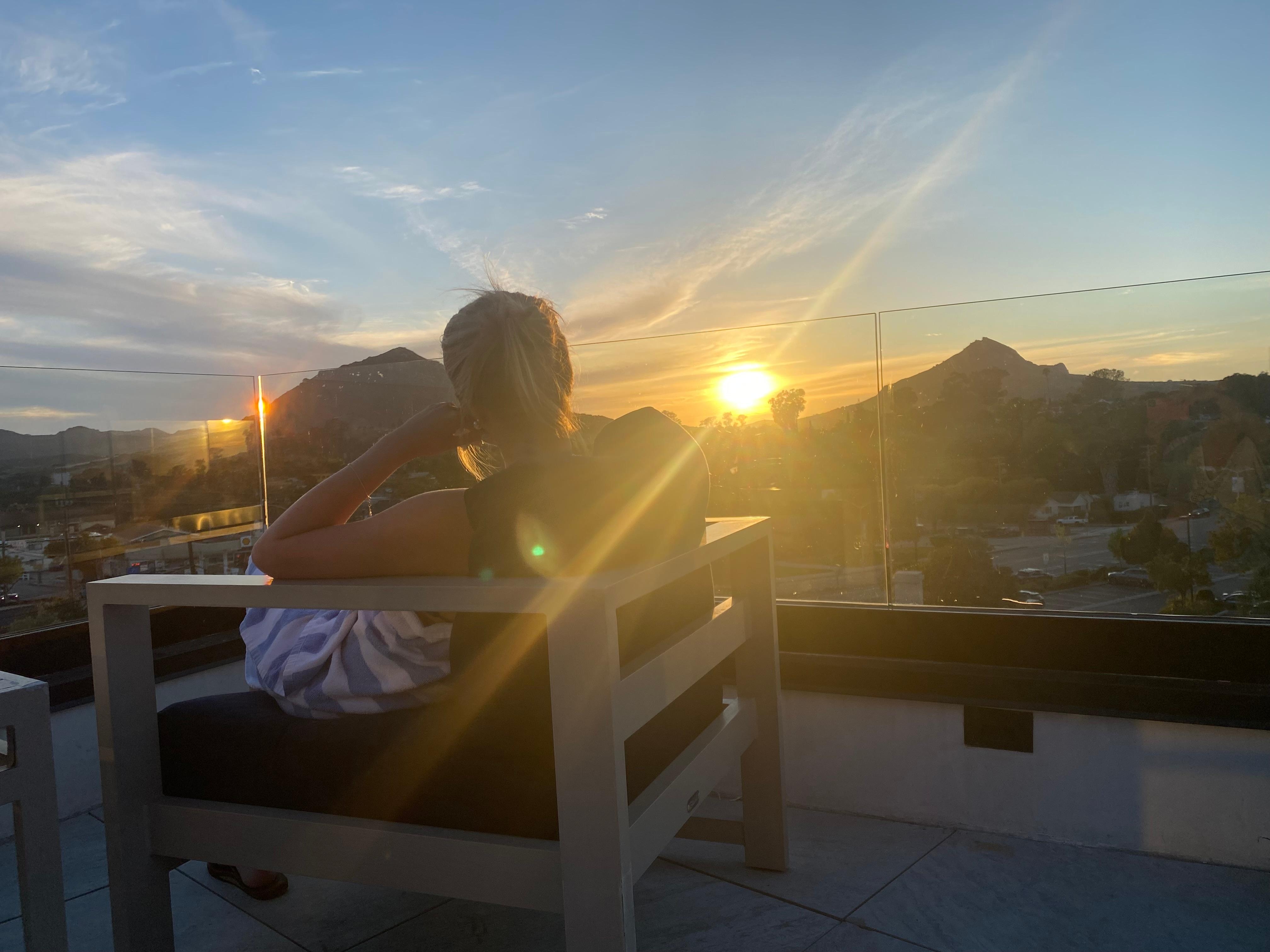 Nice view of the sunset from the roof top