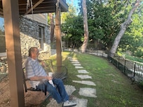 The porch swing was relaxing!