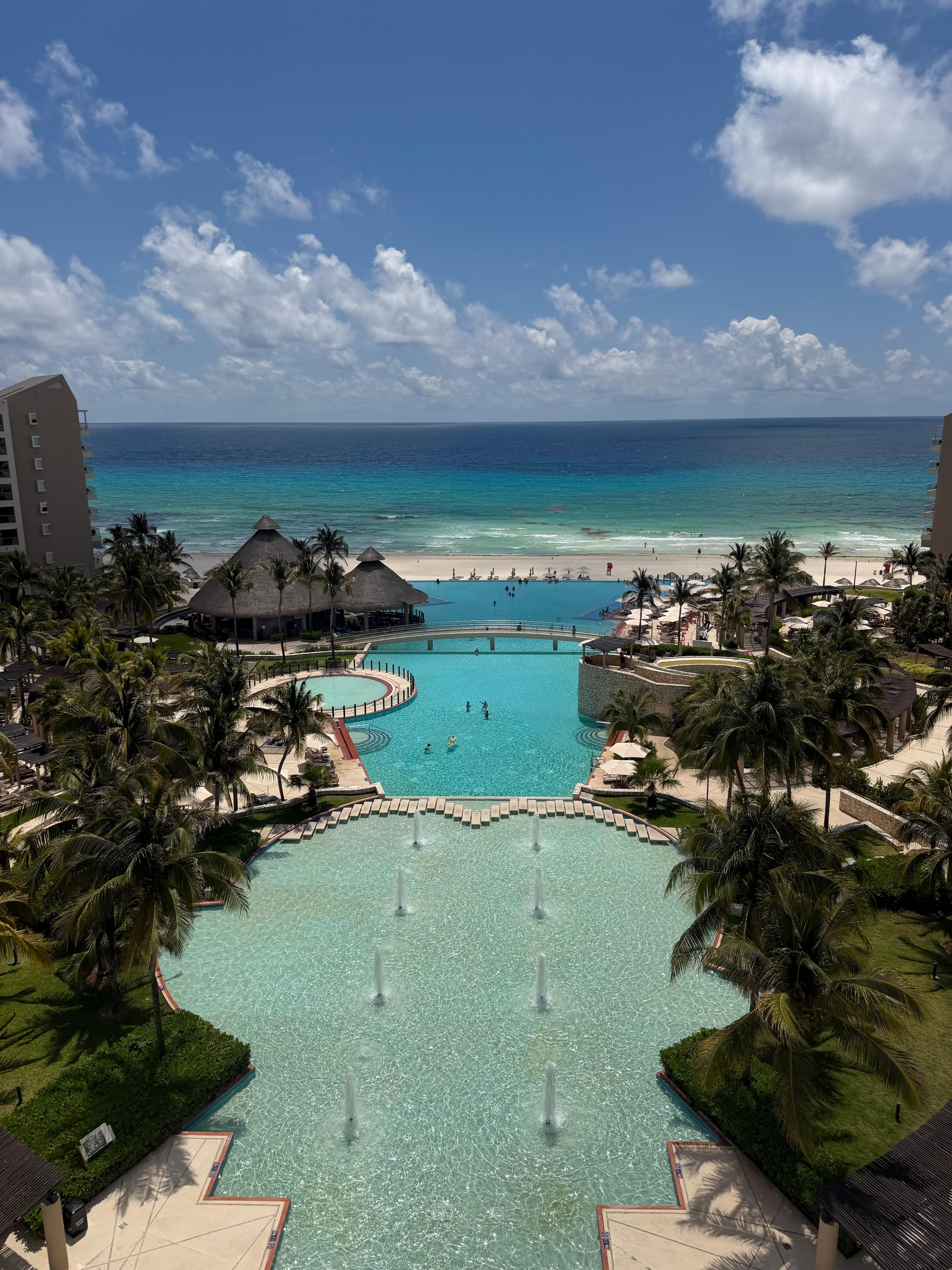 View from our room of the pool and beach