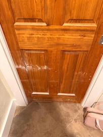 White powder on the door