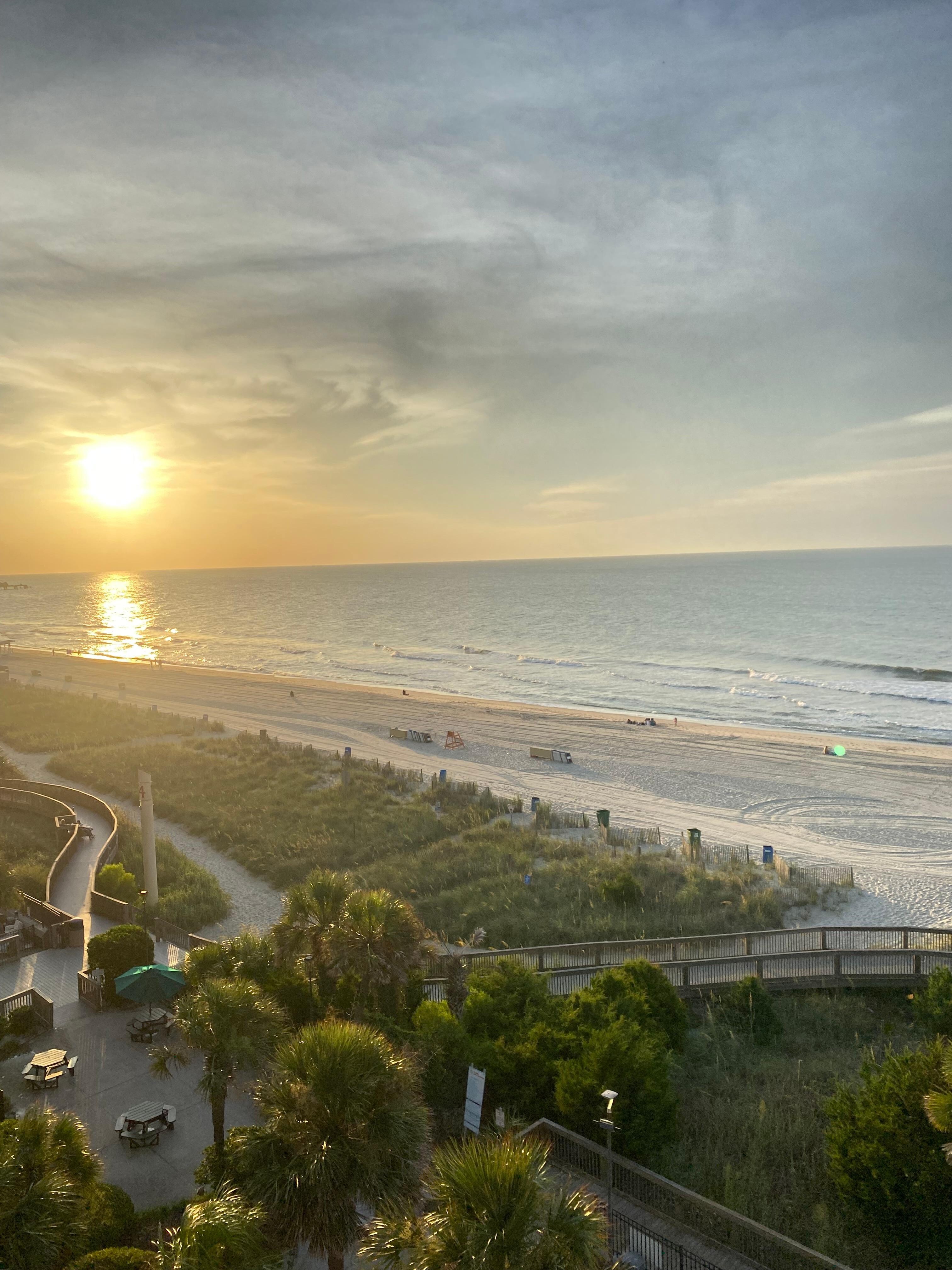 Sun rise from balcony
