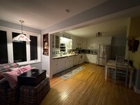 The kitchen and dinning area with an antique look and feel yet so clean and neat!