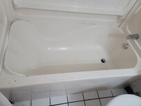 Rust stained bath tub