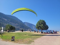 Paraglider landing strip adjacent to beach