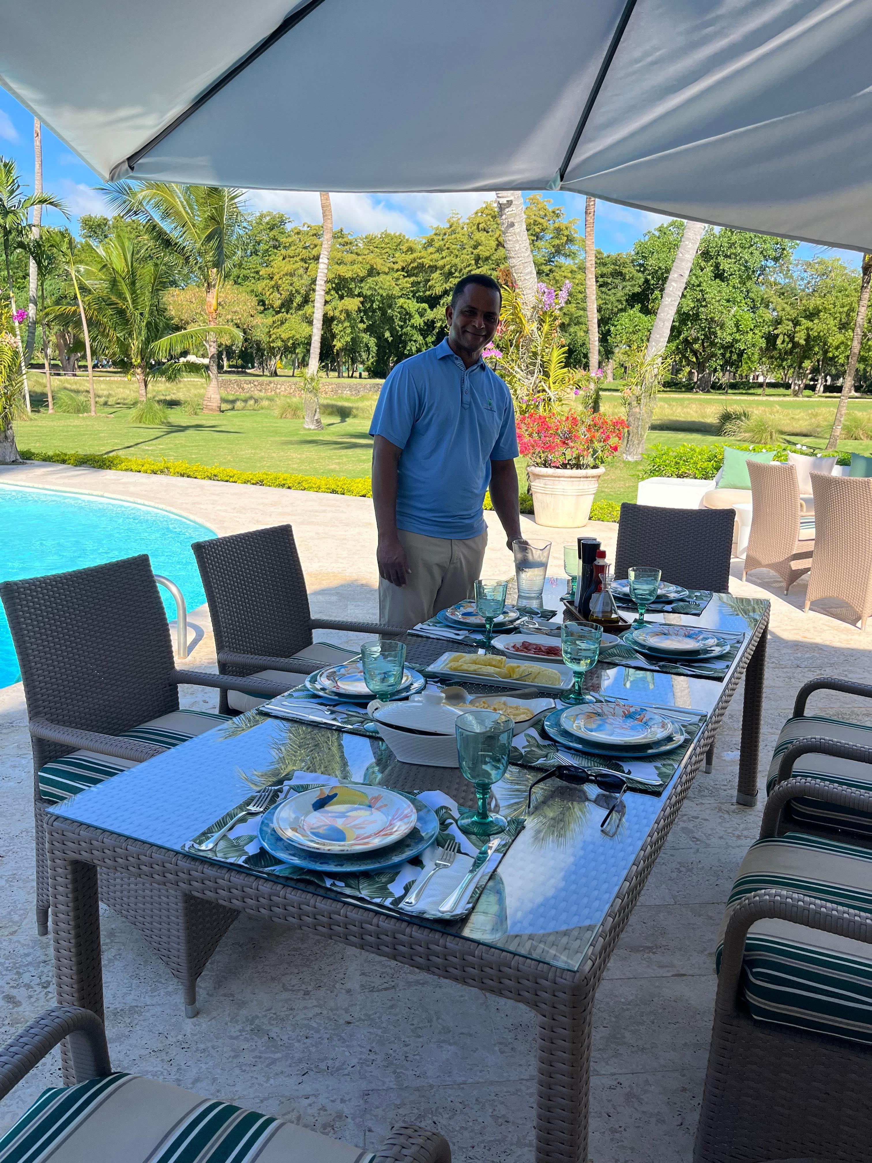 Miguel serving our breakfast