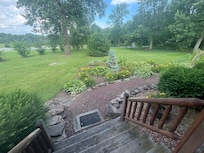 Serene view from covered porch