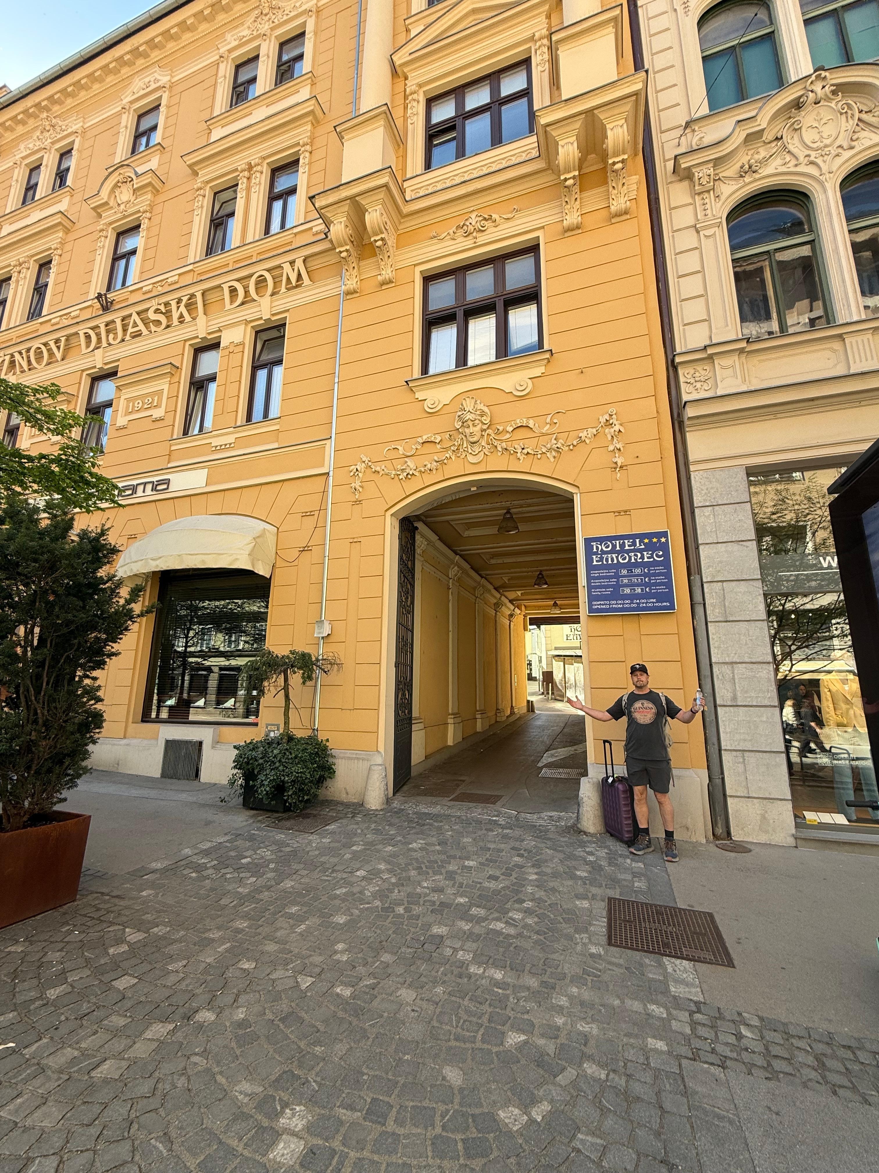 To get to the actual hotel, you walk through this and then there is a dingy door in the alley a ways up.  The hotel wins for cheap and location.