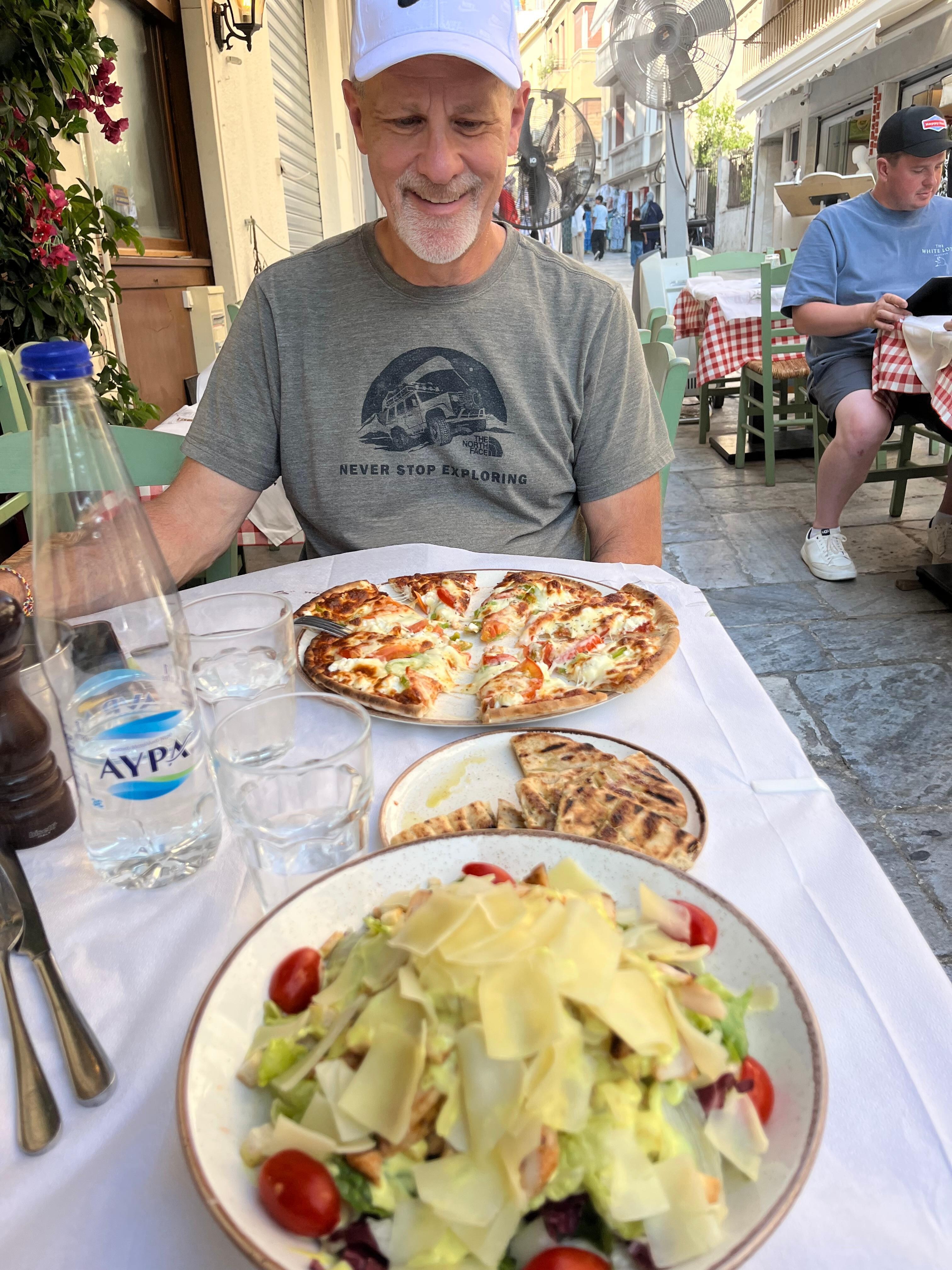 Greek Pisa and salad