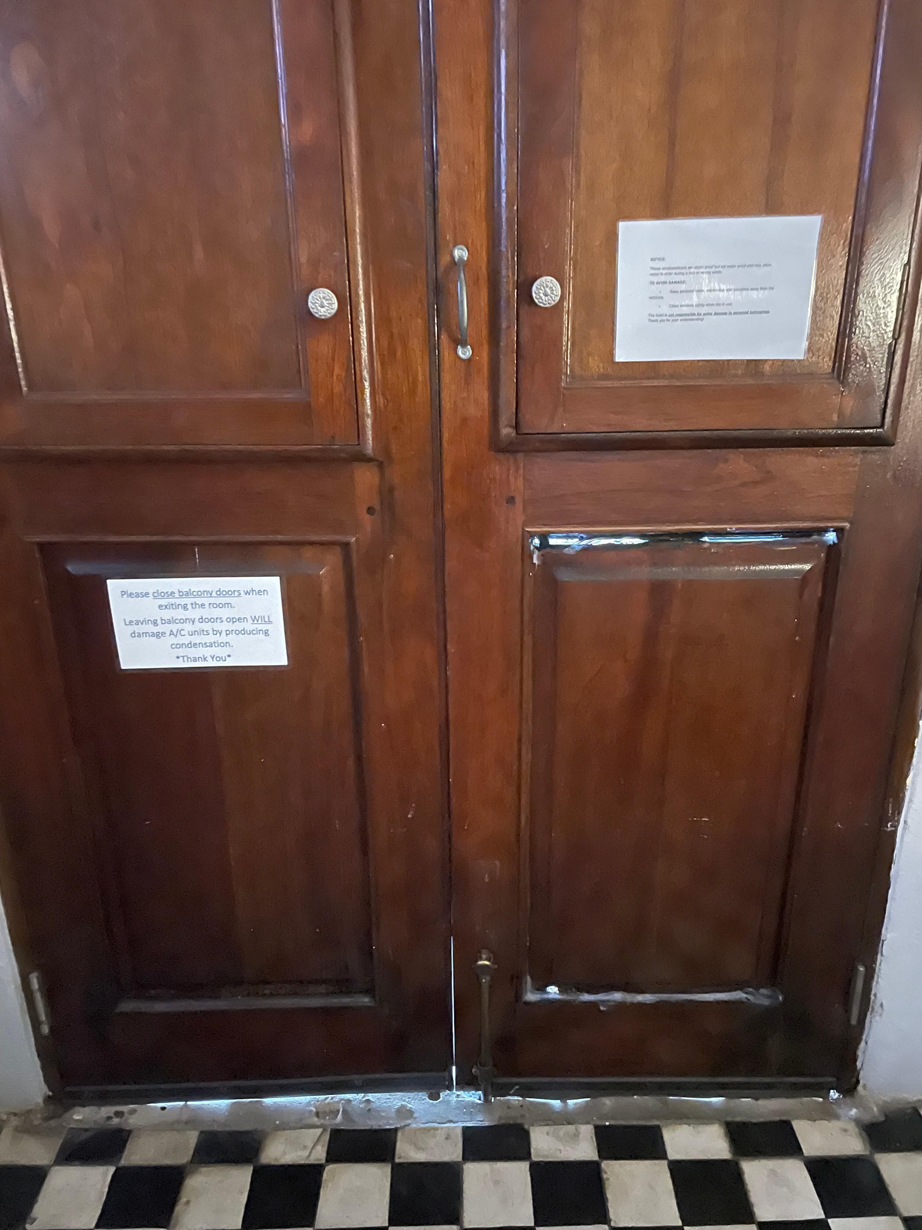 Tall doors to balcony 