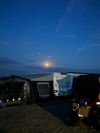 Moonlight without light pollution over camp site.