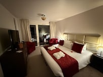 Simple but that's all we needed . Great heated bathroom and separate restroom!