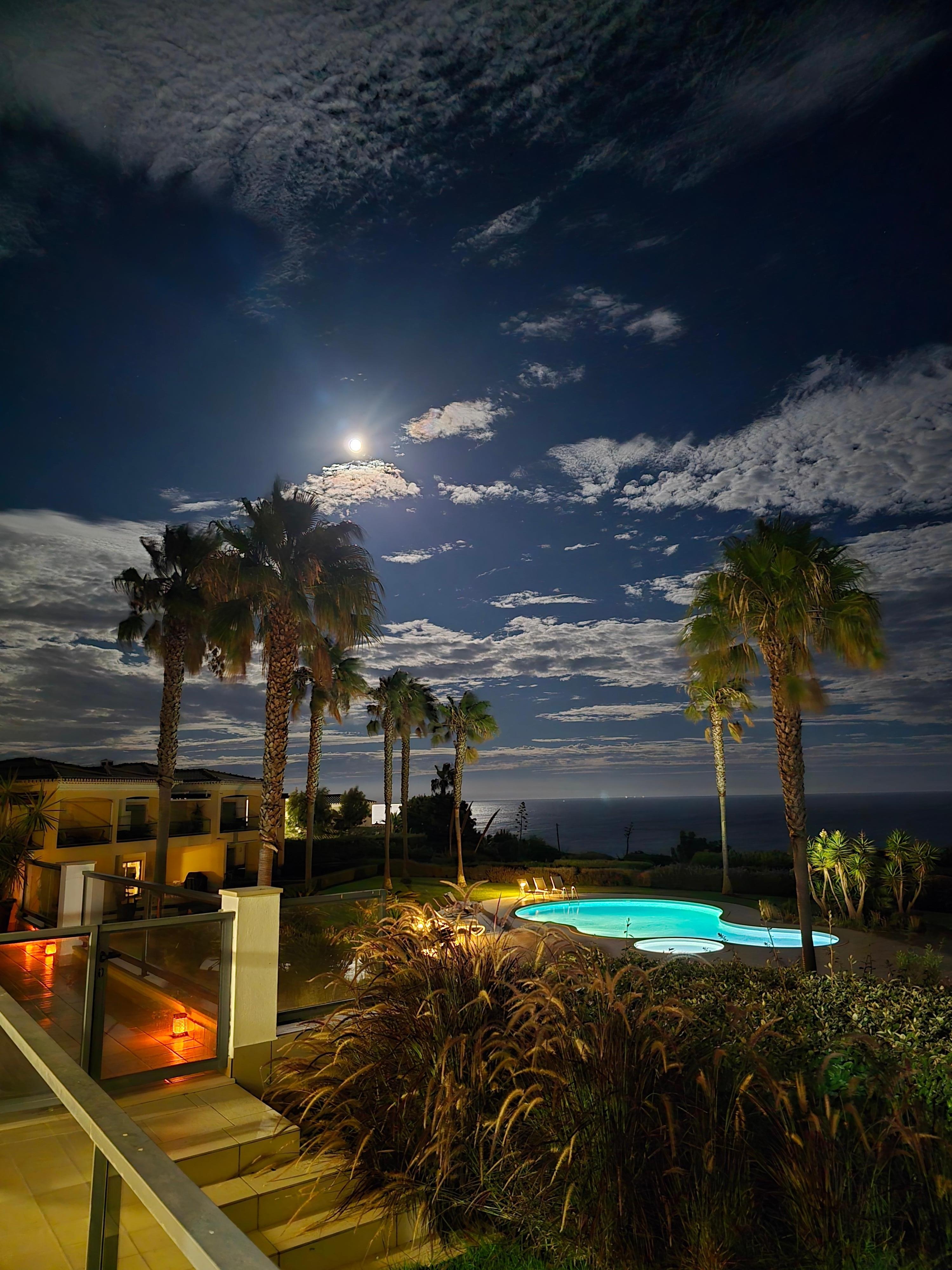 Apartment view at night
