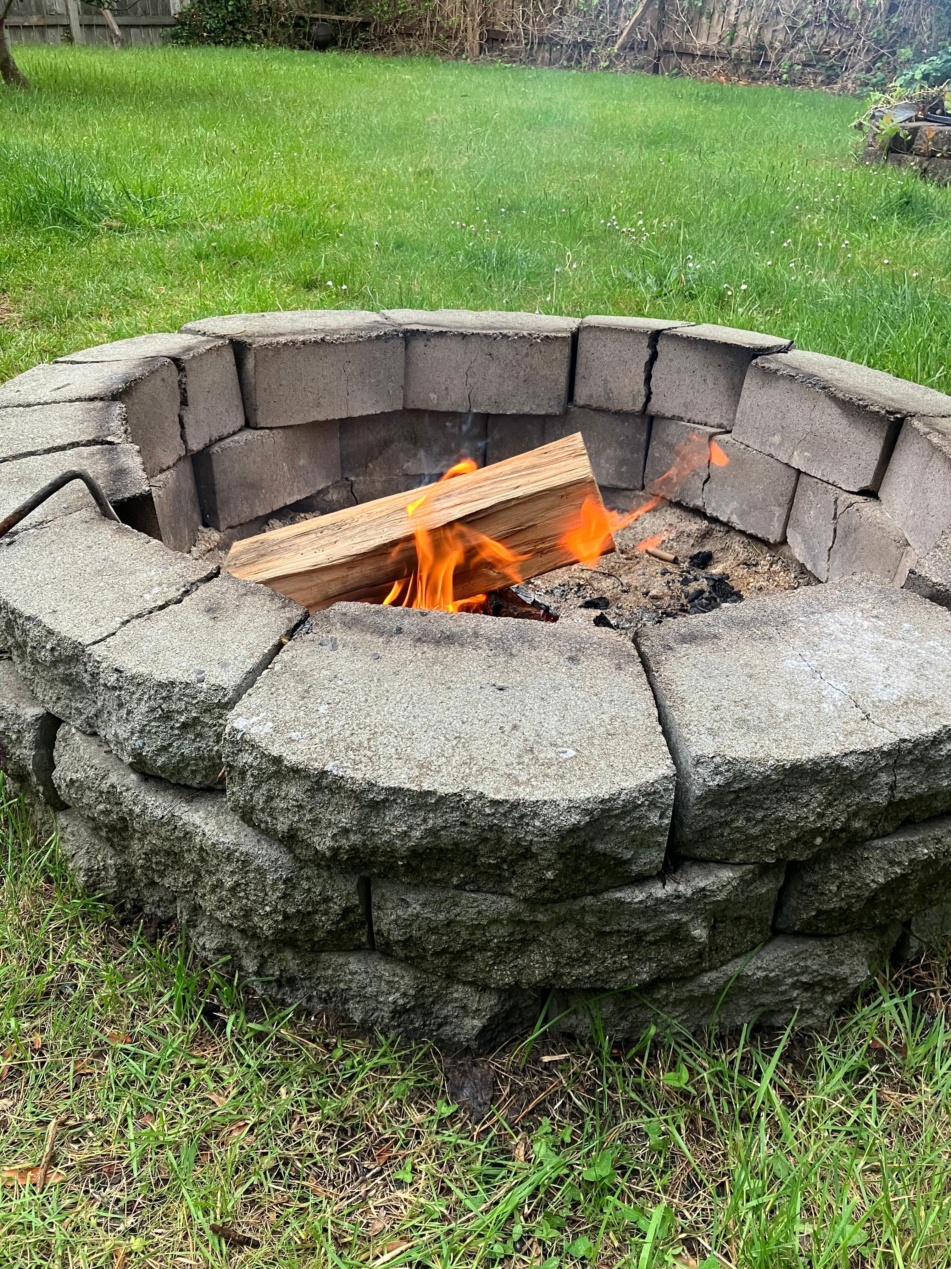 I enjoyed the backyard fire pit!