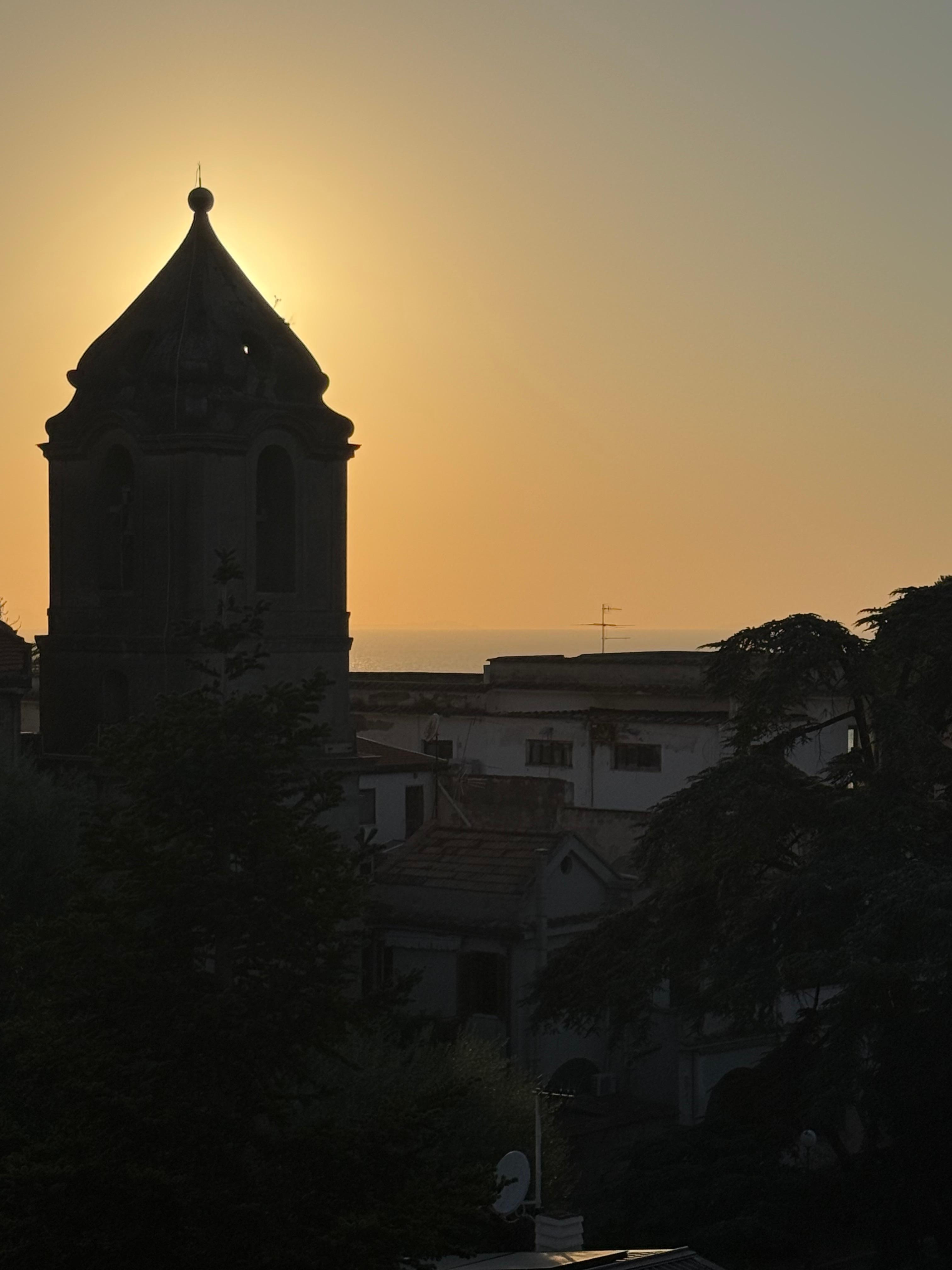 Bell tower at sunset