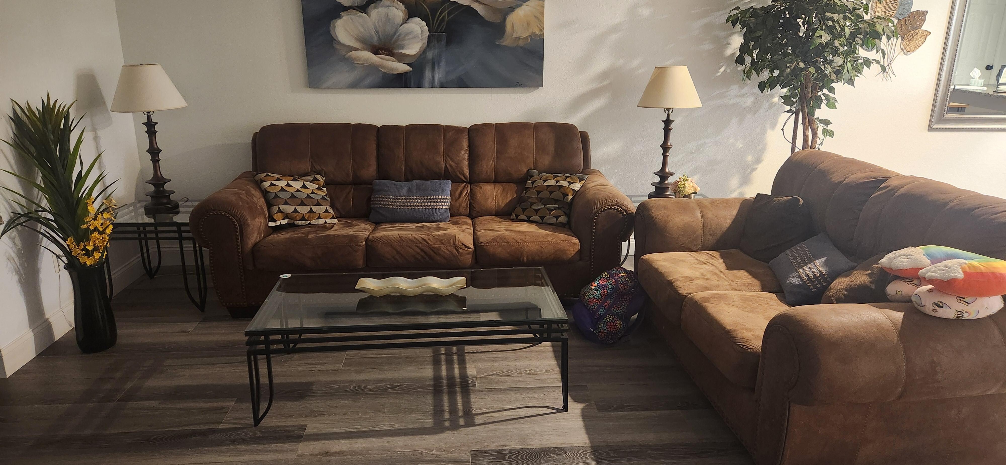 The spacious living room. 