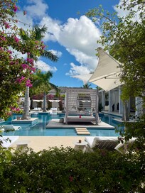 Poolside. Taken from Indigo Restaurant. Best breakfast on the Island.