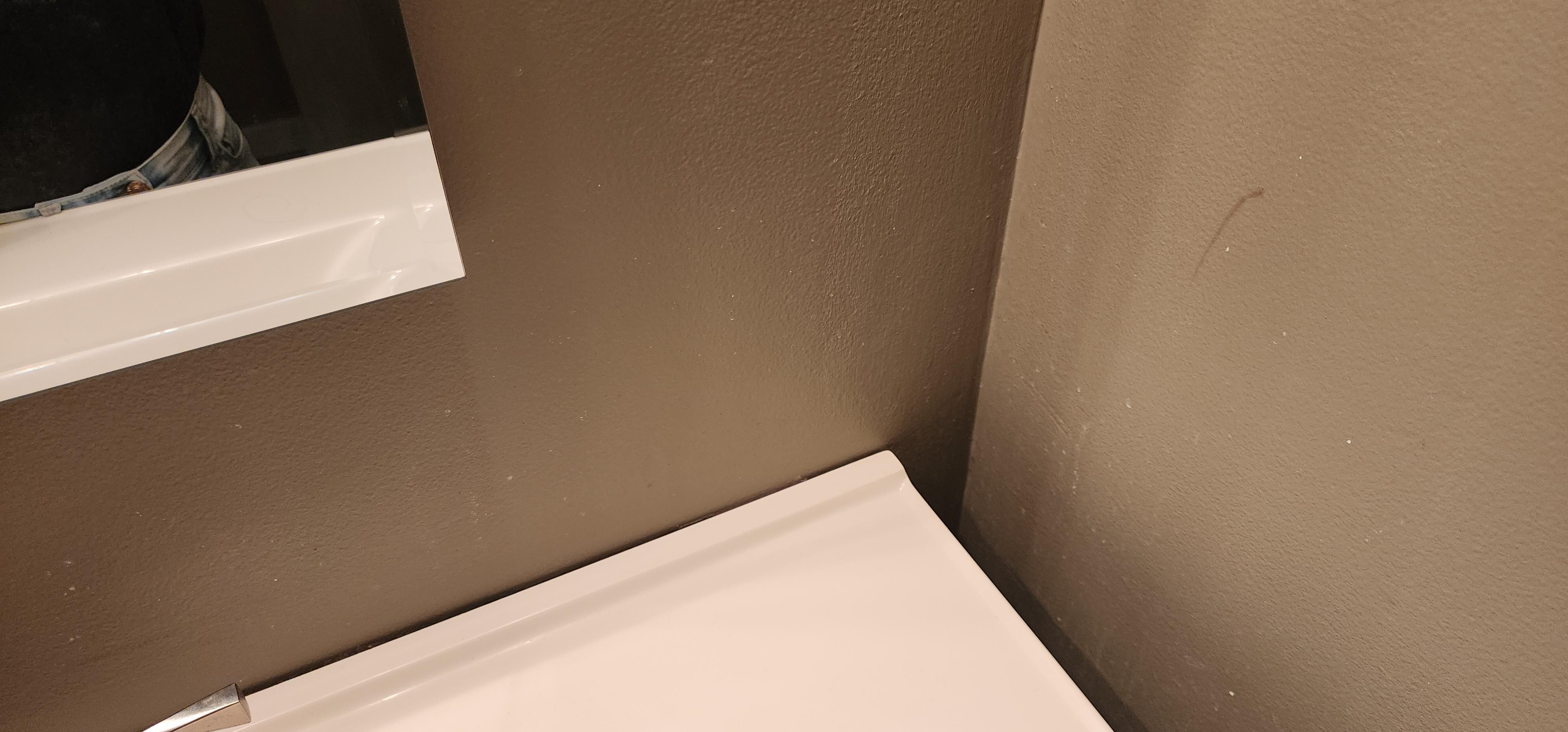 Toothpaste on bathroom walls?