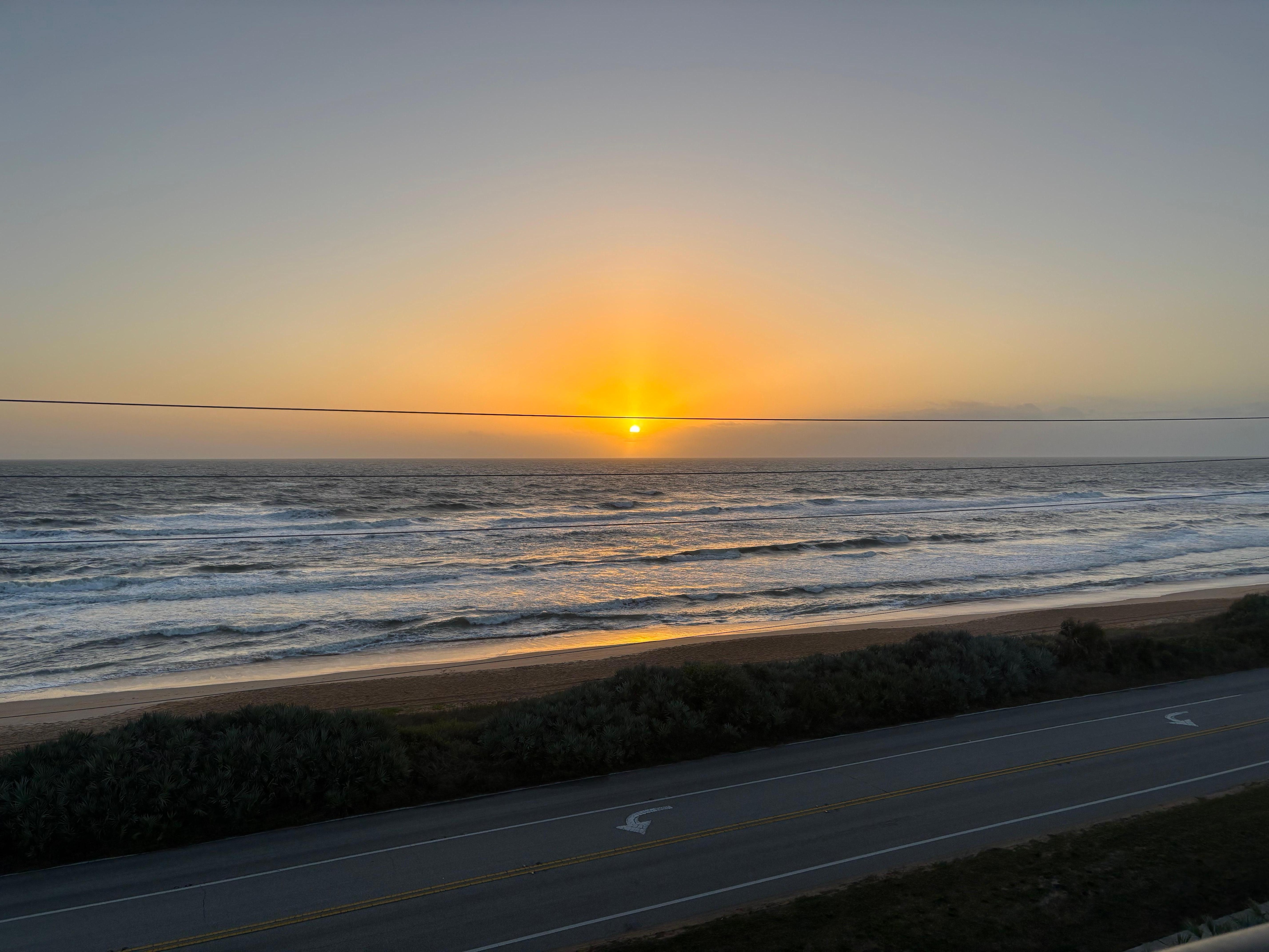 Sunrise from the unit balcony.