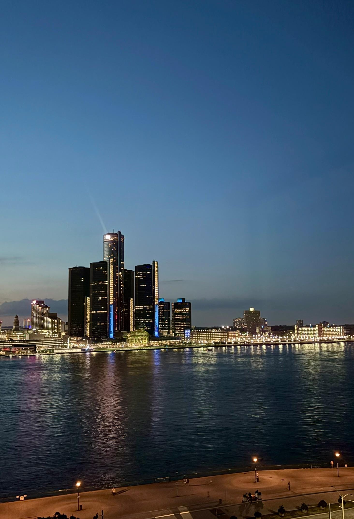 view from 11th floor hotel room - nighttime