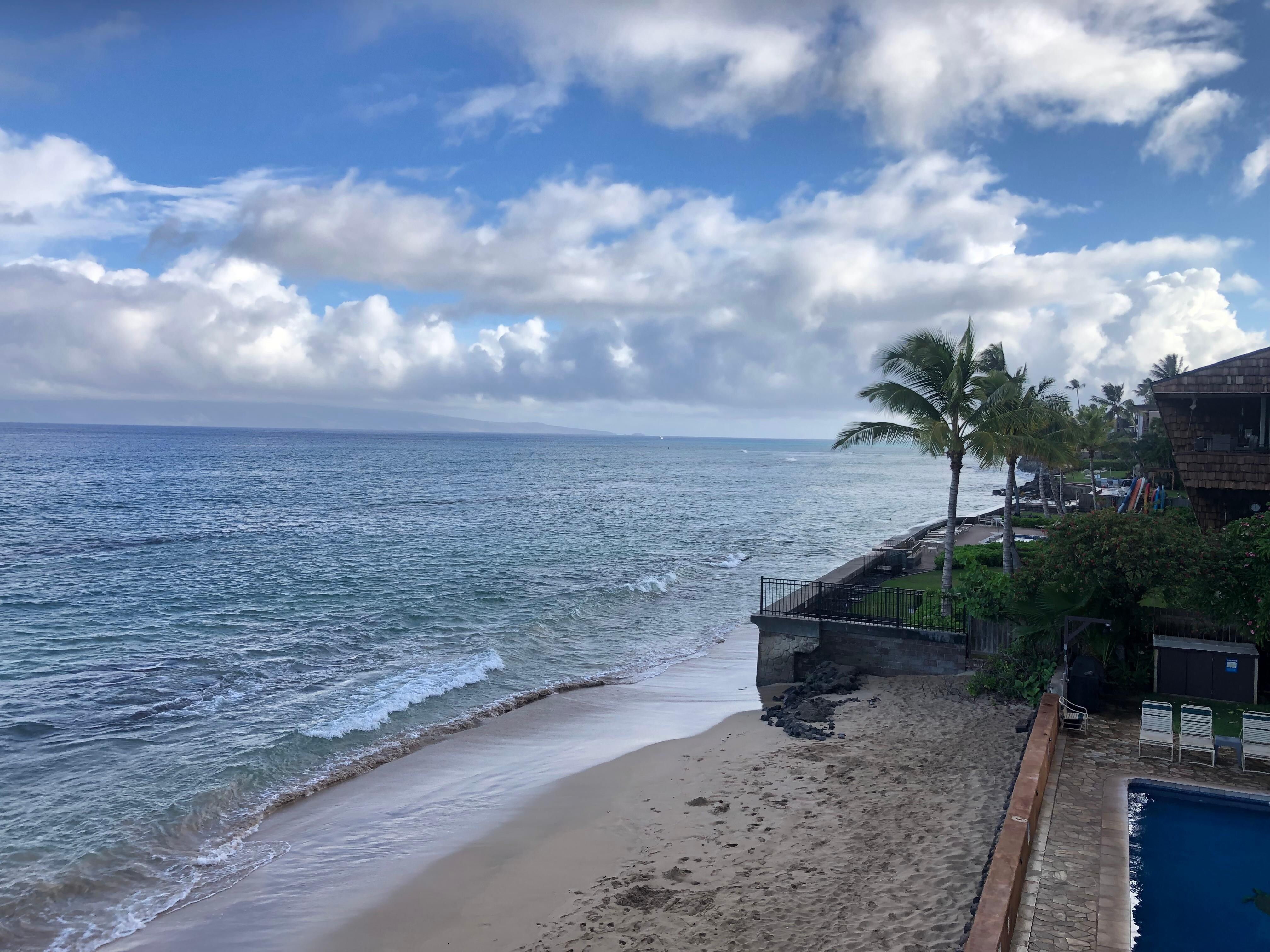 The sandy beach directly accessible from the condo. 