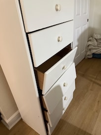 broken chest of drawers