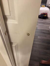 Missing bathroom doorknob