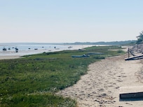 View of bay at low tide.