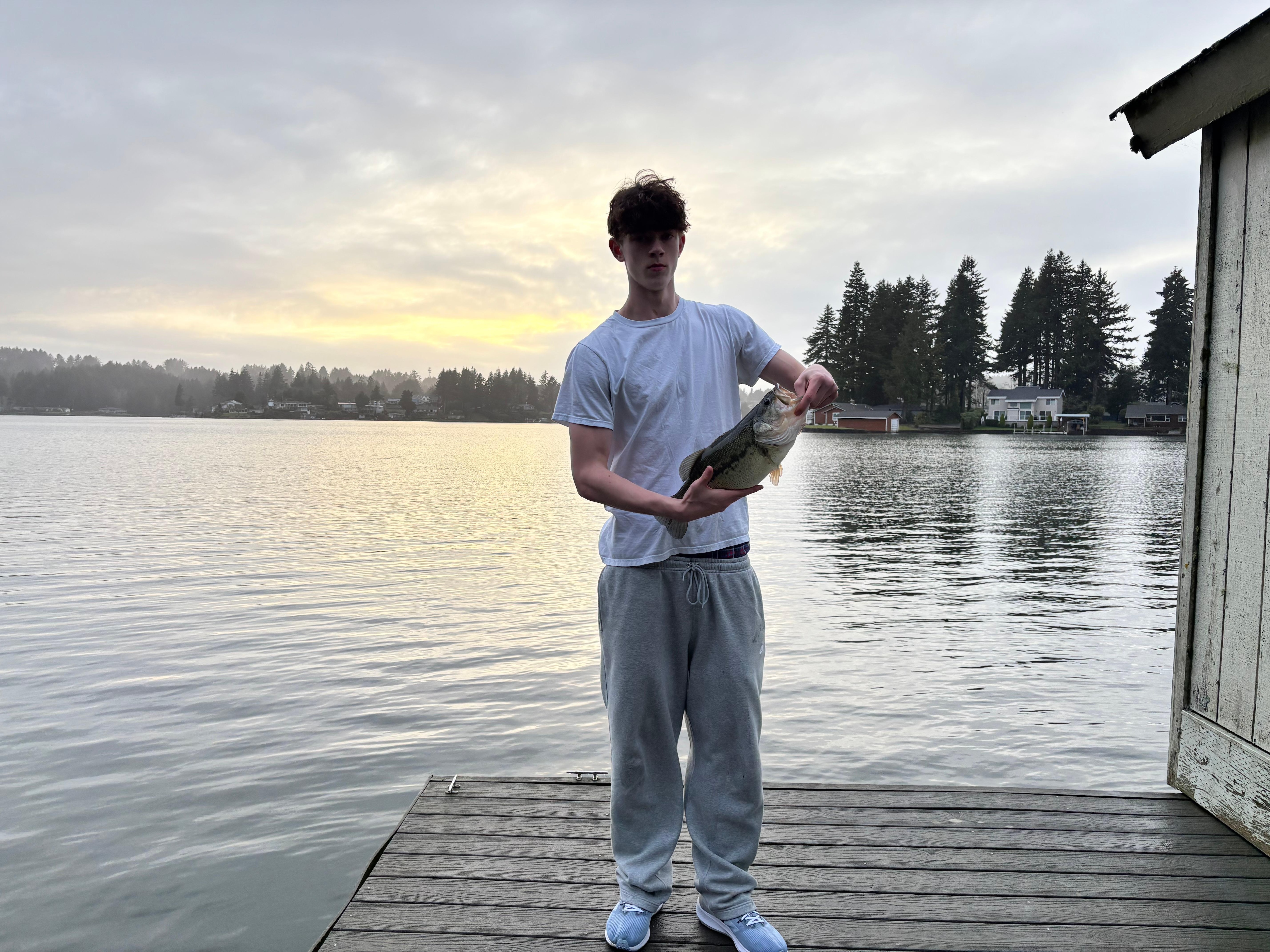 Big mouth bass caught from the dock