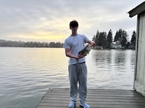 Big mouth bass caught from the dock