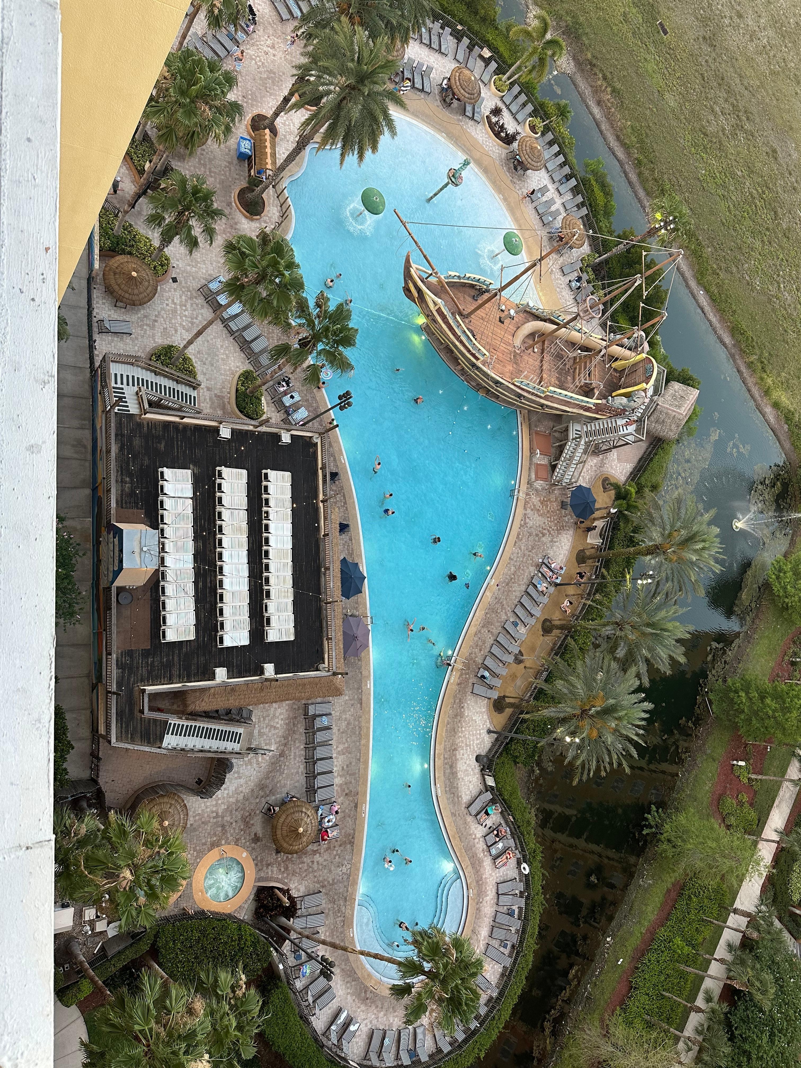 Pool area from room