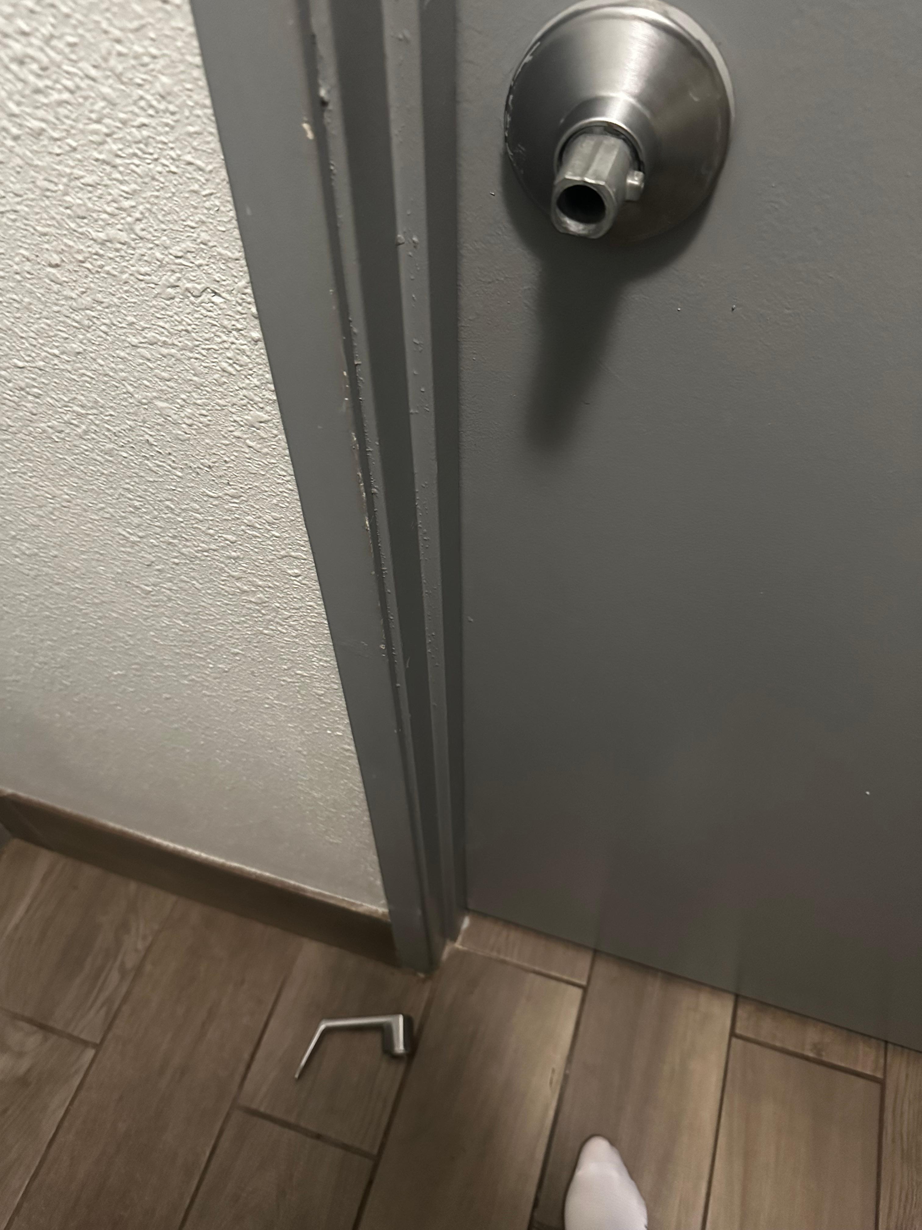 When trying to close the bathroom door