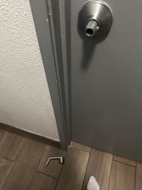 When trying to close the bathroom door