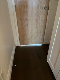 Locked door to back hallway/stairs