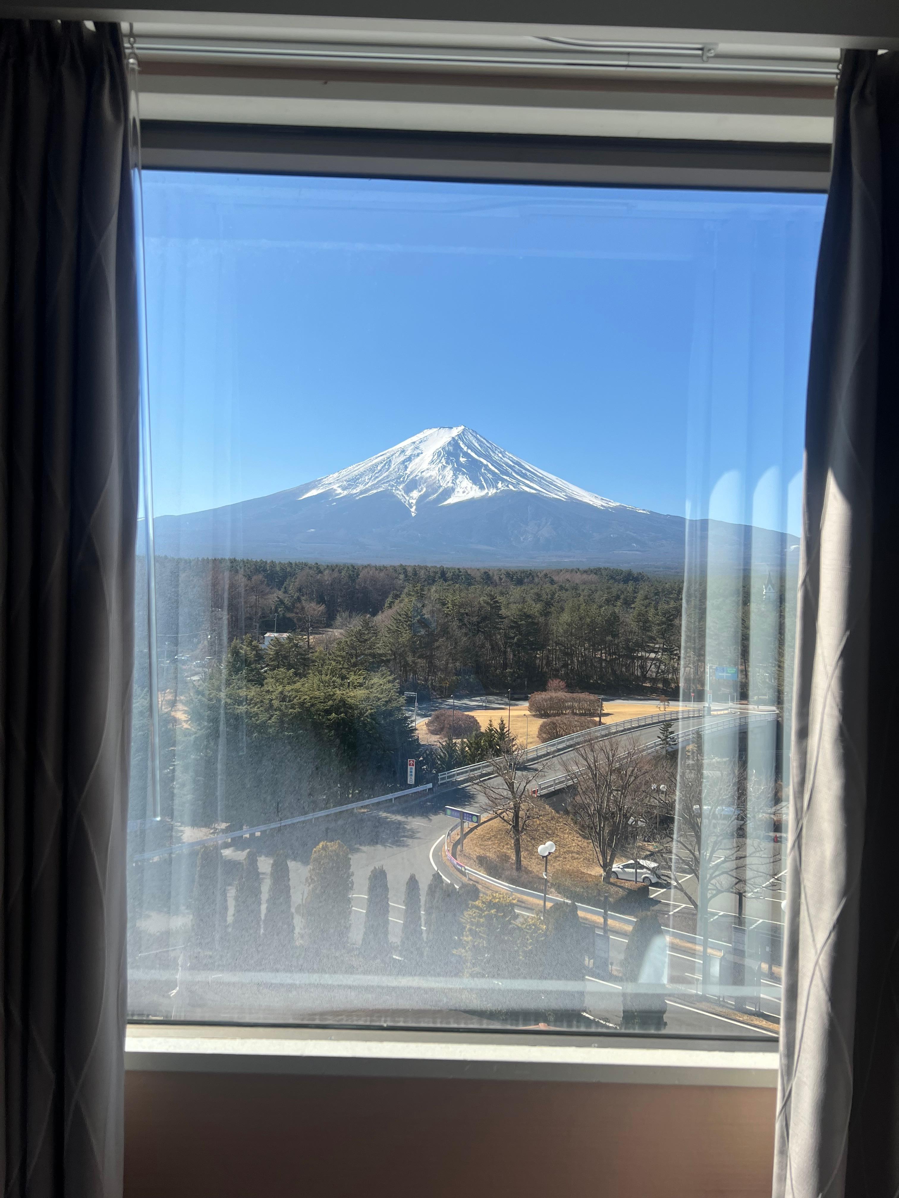 View from our room that has a mountain view