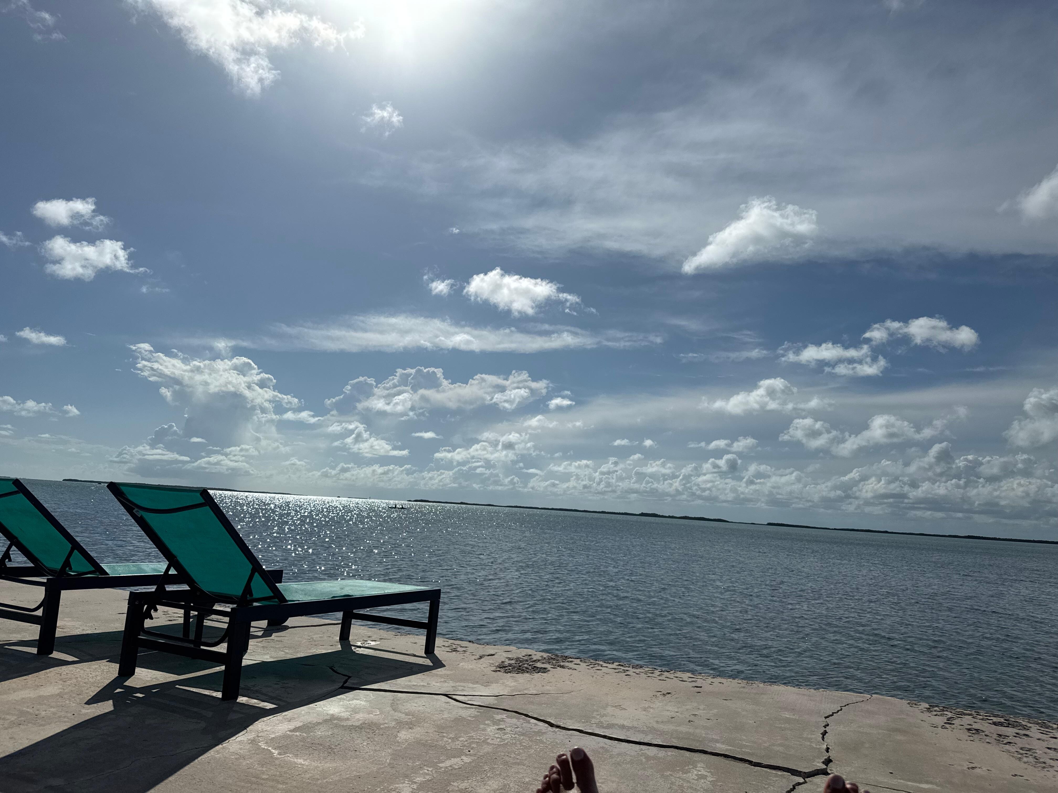 Place to sit and relax by the water and kayak if you wish. 