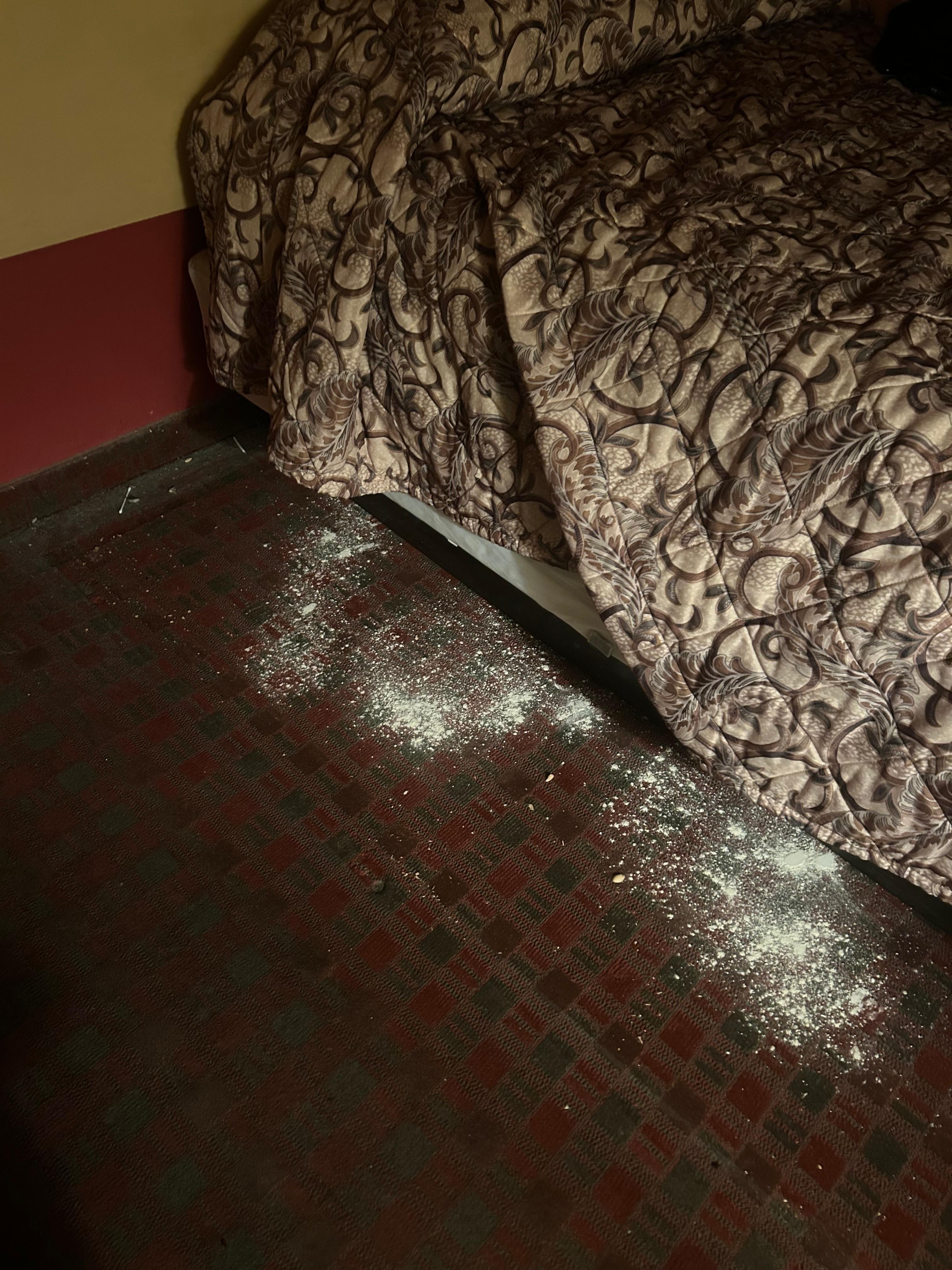 Insecticide/repellent powder under bed!