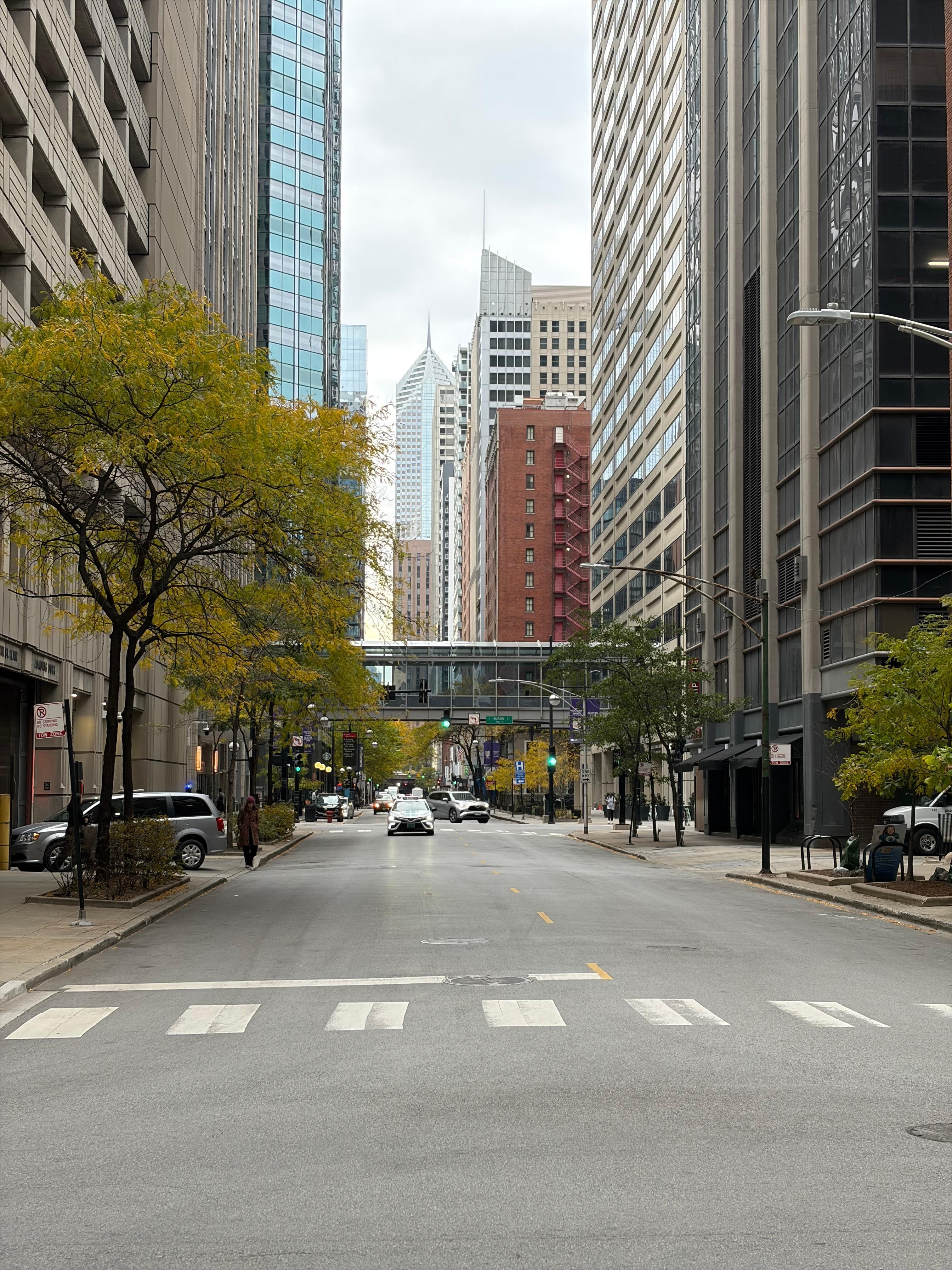 Across the street from front door. 