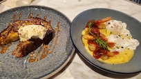 So many great breakfast and brunch menu options that I had to have 2 things to myself! Shrimp and smoked gouda grits with poached eggs, along with nutella French toast with mascarpone cream and caramel!! 😋