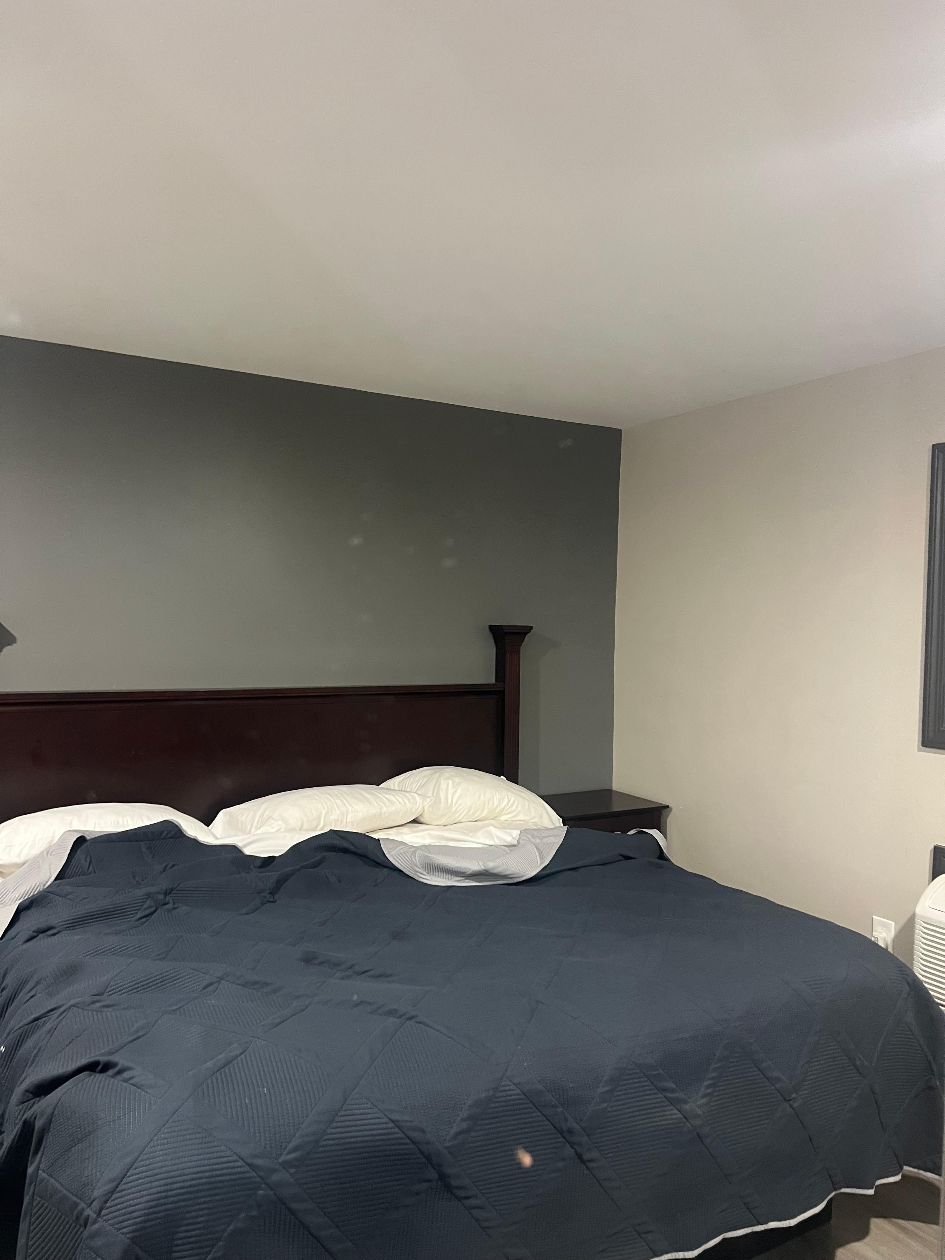 Stains on the bed and walls