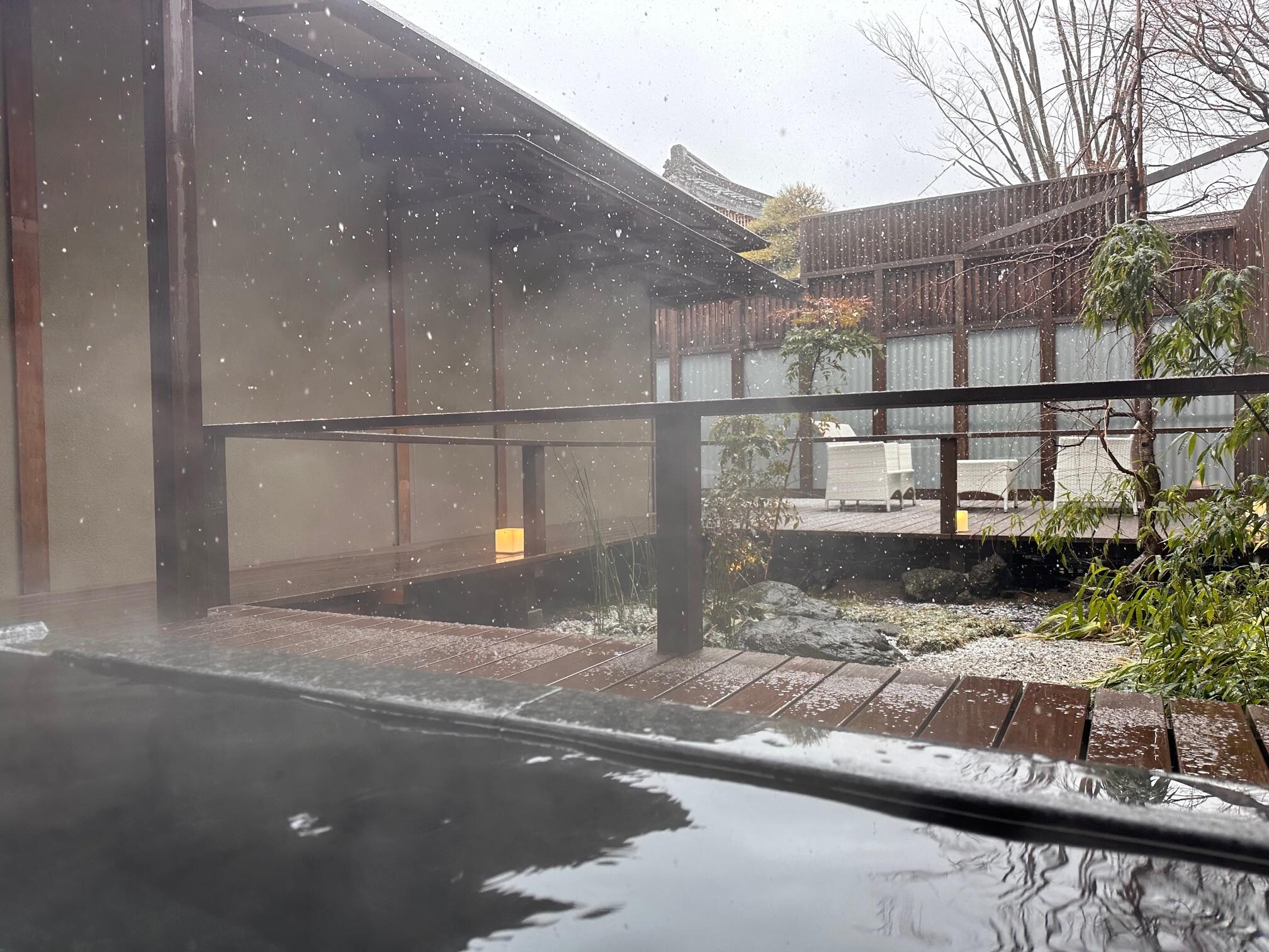 Onsen with snow!