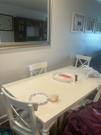 Nice size dinning table.