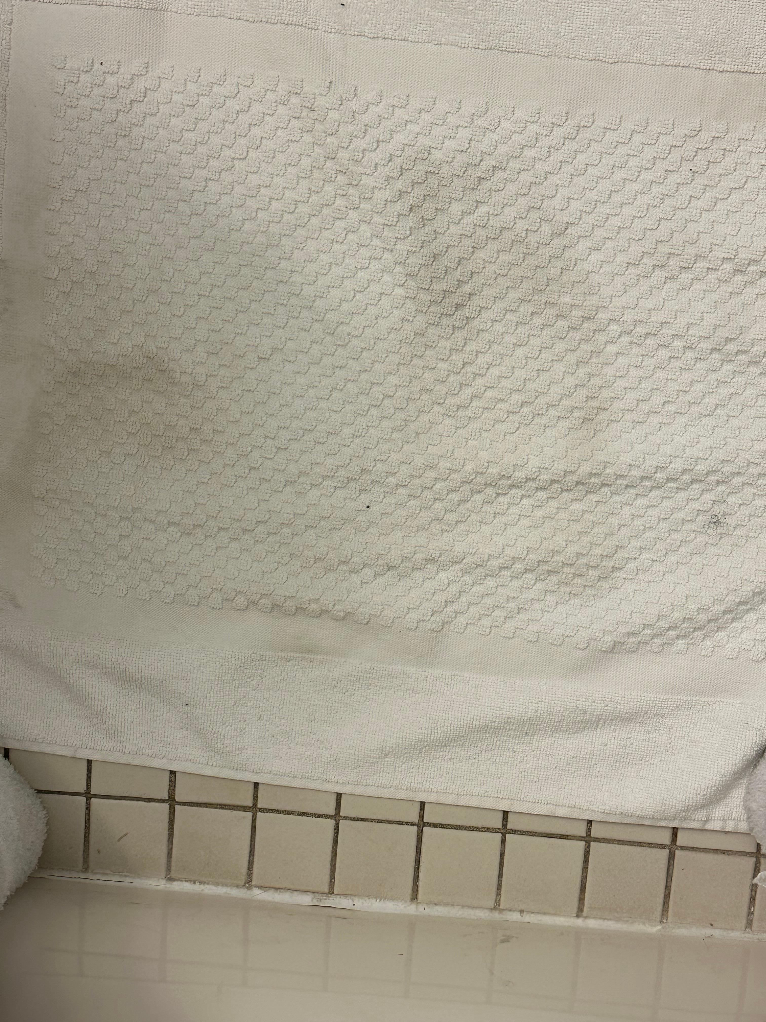 Towels were also dirty. Had a whole visible foot print on it