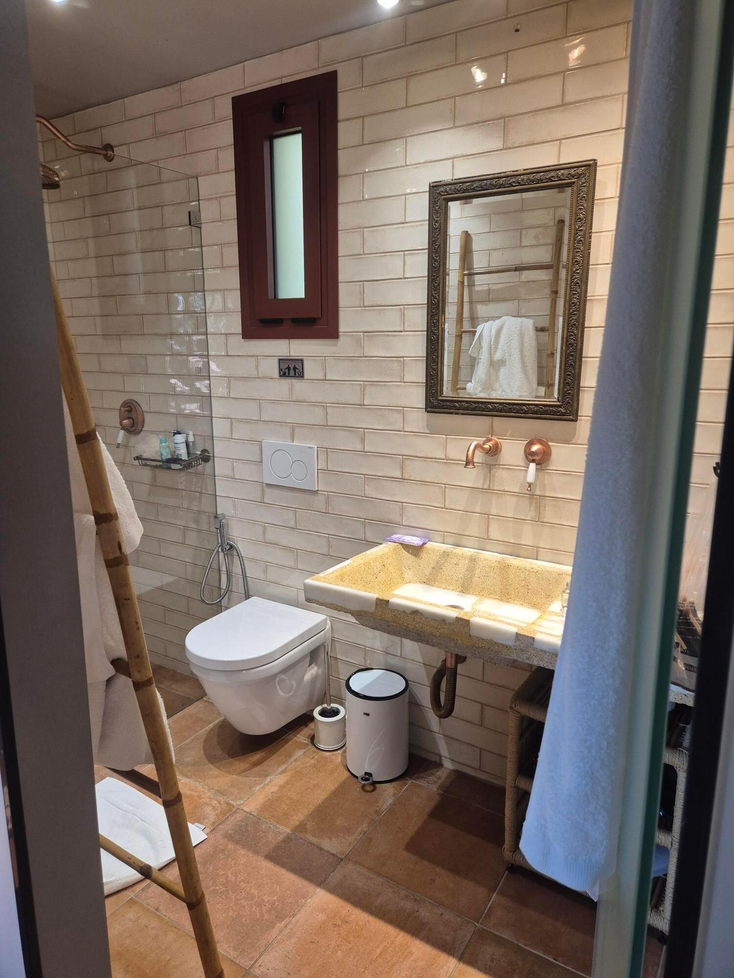 The bathroom - the water was so lovely and hot and so welcome when coming in from the beach.